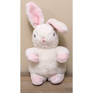 VTG 12" YANG JEE White Bunny Rabbit Pink Nose Stuffed Animal Easter Plush Toy
